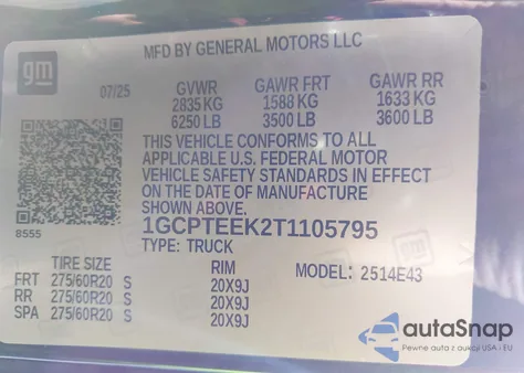 2026 Chevrolet Colorado Trail Boss, 4Wd from USA, damaged, VIN 1GCPTEEK2T1105795